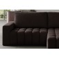 Canapé d'angle convertible en velours luxe 5 places, coffre - chocolat, angle droit (vu de face), BONO