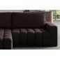 - Canapé d'angle convertible en velours luxe 5 places et coffre, chocolat, angle gauche (vu de face) BONO