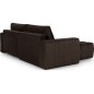 - Canapé d'angle convertible en velours luxe 5 places et coffre, chocolat, angle gauche (vu de face) BONO