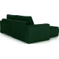 Canapé d'angle convertible en velours luxe 5 places et coffre, vert, angle gauche (vu de face) BONO