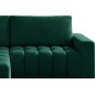 Canapé d'angle convertible en velours luxe 5 places et coffre, vert, angle gauche (vu de face) BONO