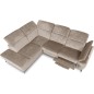 Canapé d'angle avec relax électrique tissu bouclette sensation velours, 5/6 places SINATRA, beige foncé, angle gauche Canapé d'angle avec relax électrique tissu bouclette sensation velours, 5/6 places SINATRA, beige foncé, angle gauche