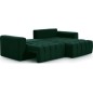 Canapé d'angle convertible en velours luxe 5 places, coffre - vert, angle droit (vu de face), BONO