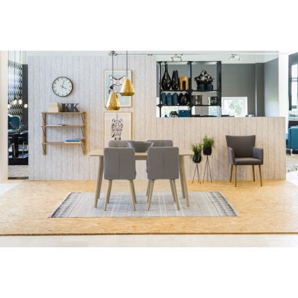 Table à manger design bois massif clair, NAXIS