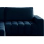 Canapé d'angle convertible en velours luxe 5 places, coffre - bleu foncé, angle gauche (vu de face), BONO
