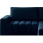 Canapé d'angle convertible en velours luxe 5 places et coffre, bleu foncé, angle droit (vu de face) BONO