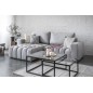 Canapé d'angle convertible en velours luxe 5 places et coffre, gris, angle gauche (vu de face) BONO