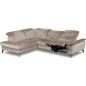 Canapé d'angle avec relax électrique tissu bouclette sensation velours, 5/6 places SINATRA, beige foncé, angle gauche Canapé d'angle avec relax électrique tissu bouclette sensation velours, 5/6 places SINATRA, beige foncé, angle gauche