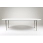 Table à manger design laqué blanc à rallonges, BESINA