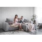 Canapé d'angle convertible en velours luxe 5 places, gris, angle droit (vu de face), BONO