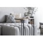 Canapé d'angle convertible en velours luxe 5 places, gris, angle droit (vu de face), BONO