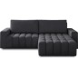 Canapé d'angle convertible en velours luxe 5 places, coffre - gris foncé, angle droit (vu de face), BONO