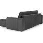 Canapé d'angle convertible en velours luxe 5 places, coffre - gris foncé, angle droit (vu de face), BONO
