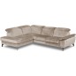 Canapé d'angle avec relax électrique tissu bouclette sensation velours, 5/6 places SINATRA, beige foncé, angle gauche Canapé d'angle avec relax électrique tissu bouclette sensation velours, 5/6 places SINATRA, beige foncé, angle gauche