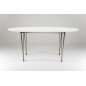 Table à manger design laqué blanc à rallonges, BESINA
