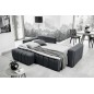 Canapé d'angle convertible en velours luxe 5 places et coffre, gris foncé, angle gauche (vu de face) BONO