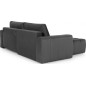 Canapé d'angle convertible en velours luxe 5 places et coffre, gris foncé, angle gauche (vu de face) BONO