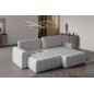 Canapé d'angle convertible en velours luxe 5 places, coffre, noir, angle droit (vu de face), BONO