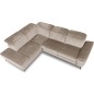 Canapé d'angle avec relax électrique tissu bouclette sensation velours, 5/6 places SINATRA, beige foncé, angle gauche Canapé d'angle avec relax électrique tissu bouclette sensation velours, 5/6 places SINATRA, beige foncé, angle gauche