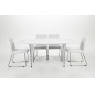 Table à manger design laqué blanc à rallonges, BESINA