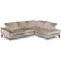 Canapé d'angle avec relax électrique tissu bouclette sensation velours, 5/6 places SINATRA, beige foncé, angle droit Canapé d'angle avec relax électrique tissu bouclette sensation velours, 5/6 places SINATRA, beige foncé, angle droit