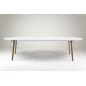 Table à manger design laqué blanc à rallonges, BELLA