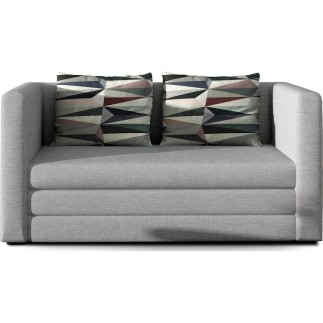 Canapé 2 places convertible - GRIS - en tissu de qualité luxe, NELSON