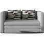Canapé 2 places convertible - GRIS - en tissu de qualité luxe, NELSON