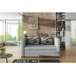 Canapé 2 places convertible - GRIS - en tissu de qualité luxe, NELSON