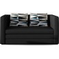 Canapé 2 places convertible - NOIR - en tissu de qualité luxe, NELSON