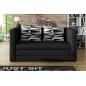 Canapé 2 places convertible - NOIR - en tissu de qualité luxe, NELSON