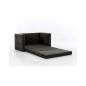 Canapé 2 places convertible - NOIR - en tissu de qualité luxe, NELSON