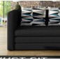 Canapé 2 places convertible - NOIR - en tissu de qualité luxe, NELSON