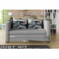 Canapé 2 places convertible - NOIR - en tissu de qualité luxe, NELSON