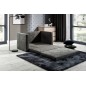 Canapé 2 places convertible - Gris foncé et coussins gris - en tissu de qualité luxe, NELSON