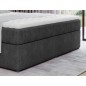 Ensemble boxspring complet tête de lit + sommiers + matelas + surmatelas IDYLLE - tissu luxe gris foncé - 140x200 cm