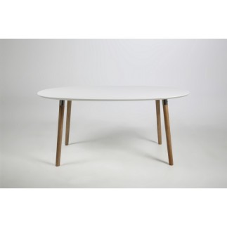 Table à manger design laqué blanc à rallonges, BELLA