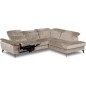 Canapé d'angle avec relax électrique tissu bouclette sensation velours, 5/6 places SINATRA, beige foncé, angle droit Canapé d'angle avec relax électrique tissu bouclette sensation velours, 5/6 places SINATRA, beige foncé, angle droit