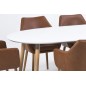Table à manger design laqué blanc à rallonges, BELLA