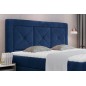 Ensemble boxspring complet tête de lit + sommiers + matelas + surmatelas IDYLLE - velours luxe bleu - 140x200 cm