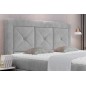 Ensemble boxspring complet tête de lit + sommiers + matelas + surmatelas IDYLLE - velours luxe gris - 140x200 cm