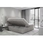 Ensemble boxspring complet tête de lit + sommiers + matelas + surmatelas IDYLLE - velours luxe GRIS - 160x200 cm