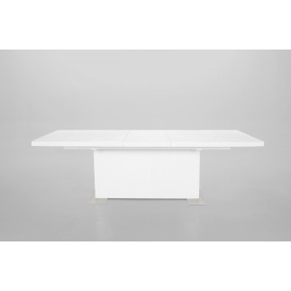 Table à manger design laqué blanc à rallonges, BRUNI