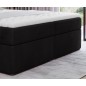 Ensemble boxspring complet tête de lit + sommiers + matelas + surmatelas IDYLLE - velours luxe noir - 160x200 cm