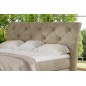Ensemble boxspring complet tête de lit + sommiers + matelas + surmatelas MIRO tissu luxe beige - 140x200 cm