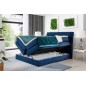 Ensemble boxspring complet tête de lit + sommiers + matelas + surmatelas MIRO tissu luxe beige - 140x200 cm