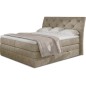 Ensemble boxspring complet tête de lit + sommiers + matelas + surmatelas MIRO tissu luxe beige - 140x200 cm
