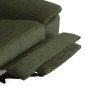 Canapé d'angle avec relax électrique tissu bouclette sensation velours, 5/6 places SINATRA, vert olive, angle gauche