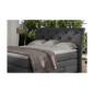 Ensemble boxspring complet tête de lit + sommiers + matelas + surmatelas MIRO tissu luxe gris foncé - 160x200 cm