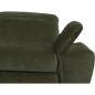 Canapé d'angle avec relax électrique tissu bouclette sensation velours, 5/6 places SINATRA, vert olive, angle gauche